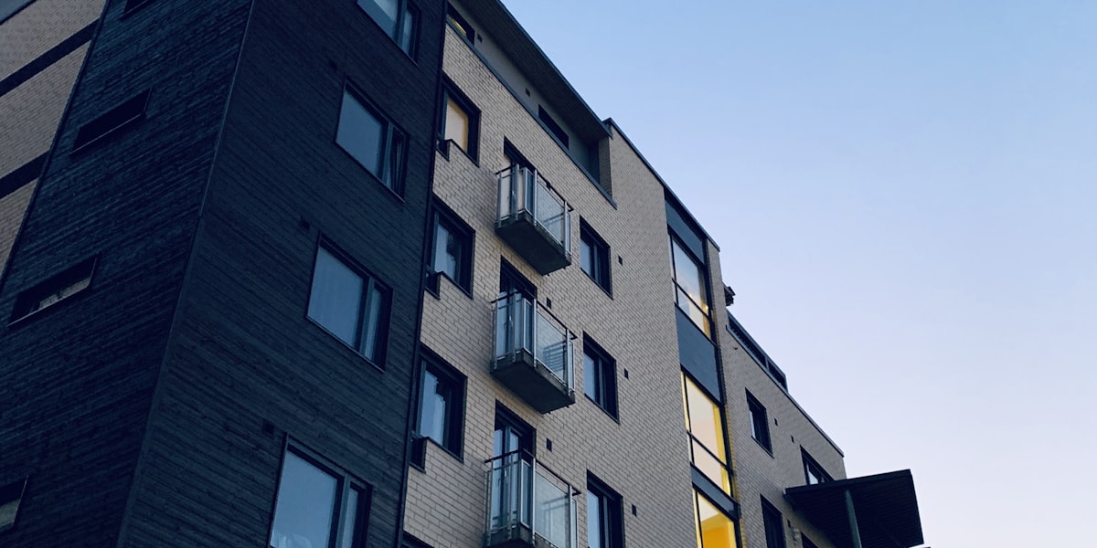 Modern apartment building exterior with contemporary residential design