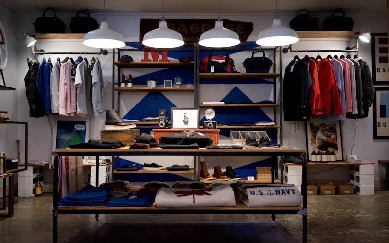 Contemporary retail shopping environment with modern interior design