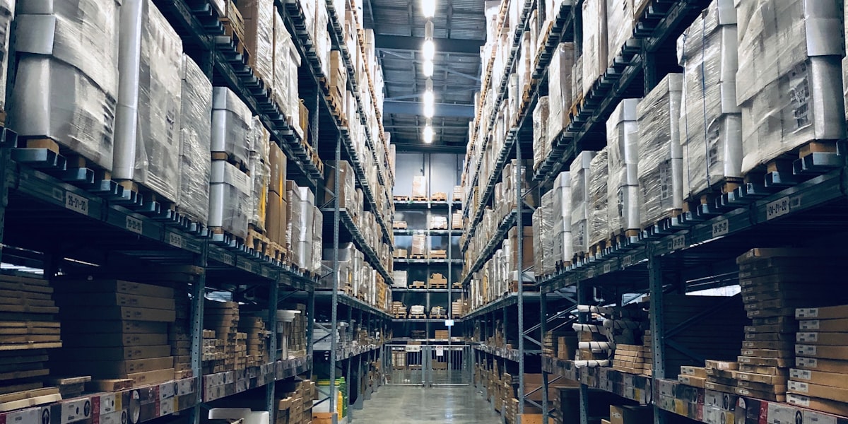 Commercial storage facility with organised industrial racking systems